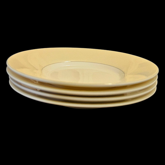 Mikasa Ultima+ Spring Classic Set 4 Bread Butter Plates 6" Yellow Rim Fine China - Picture 1 of 5